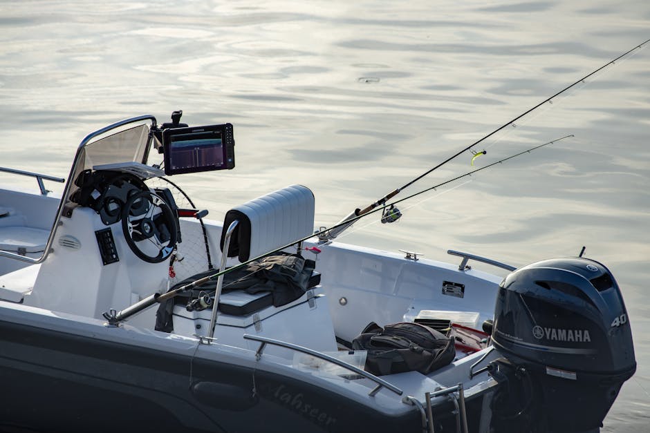 Portable fish finder displaying depth readings and bottom structure