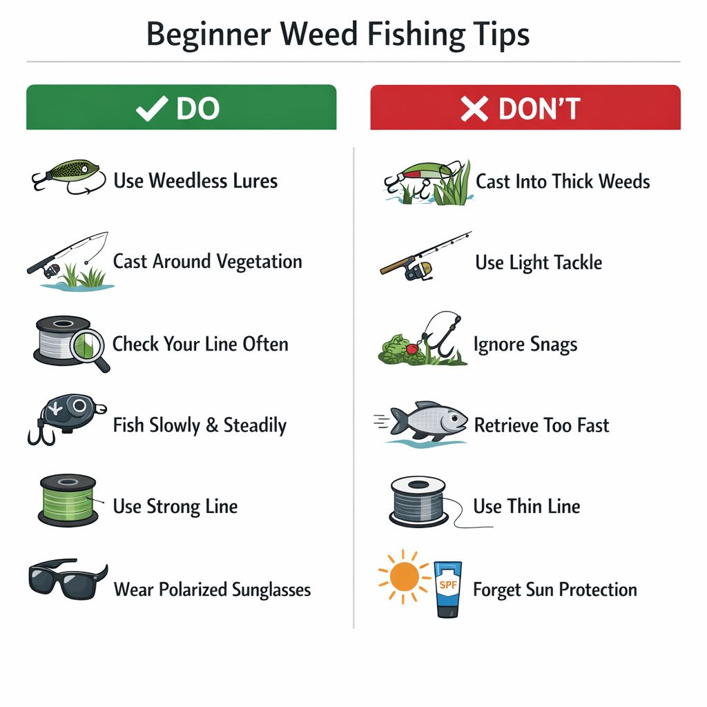 Do\'s and Don\'ts checklist for beginner weed fishing