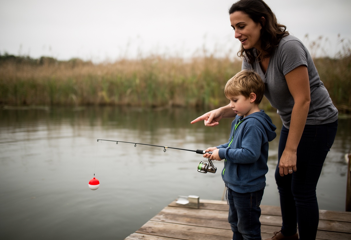 The best first fishing experiences happen when a patient adult shows a kid the basics
