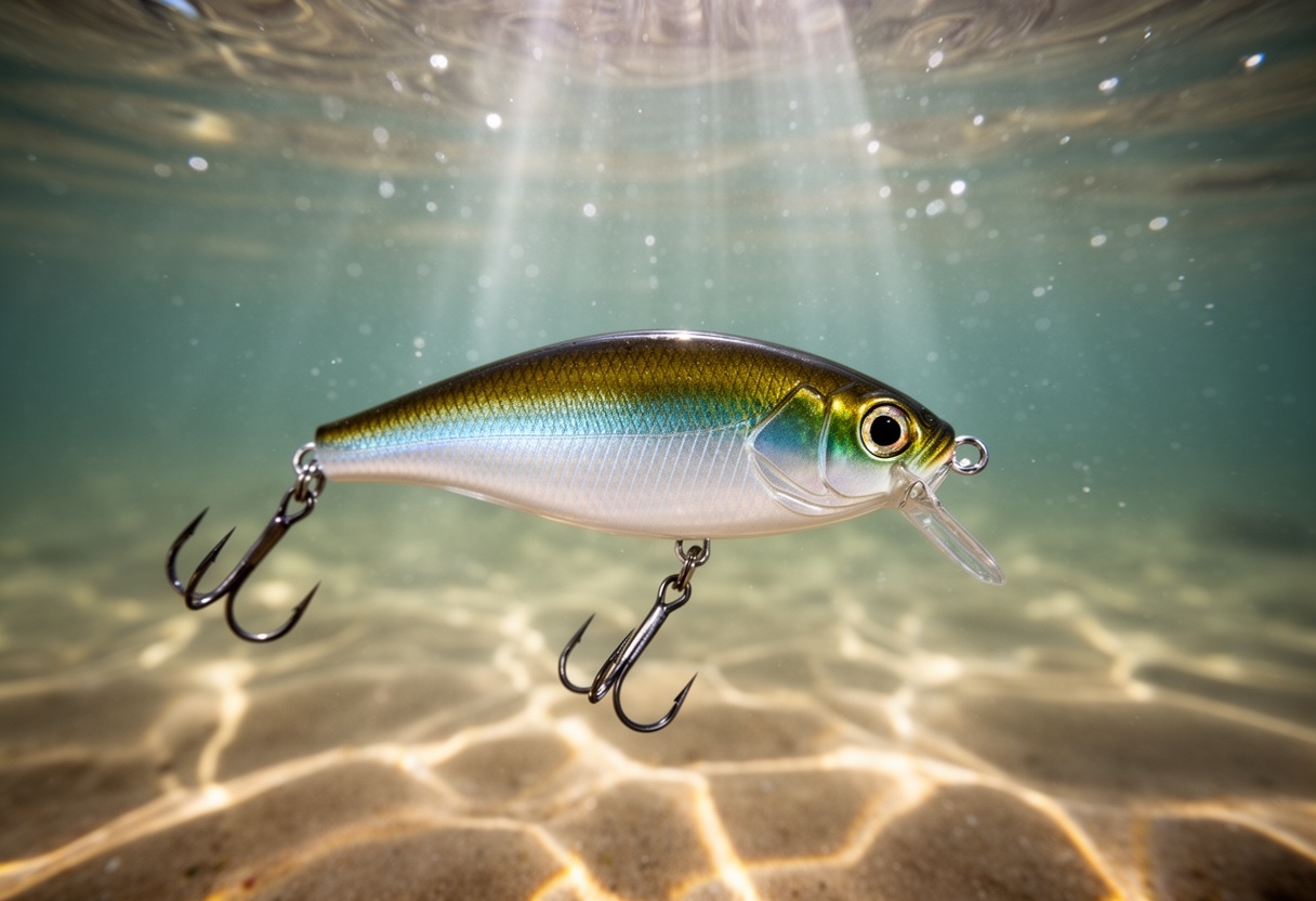 Close-up of suspending jerkbait in water
