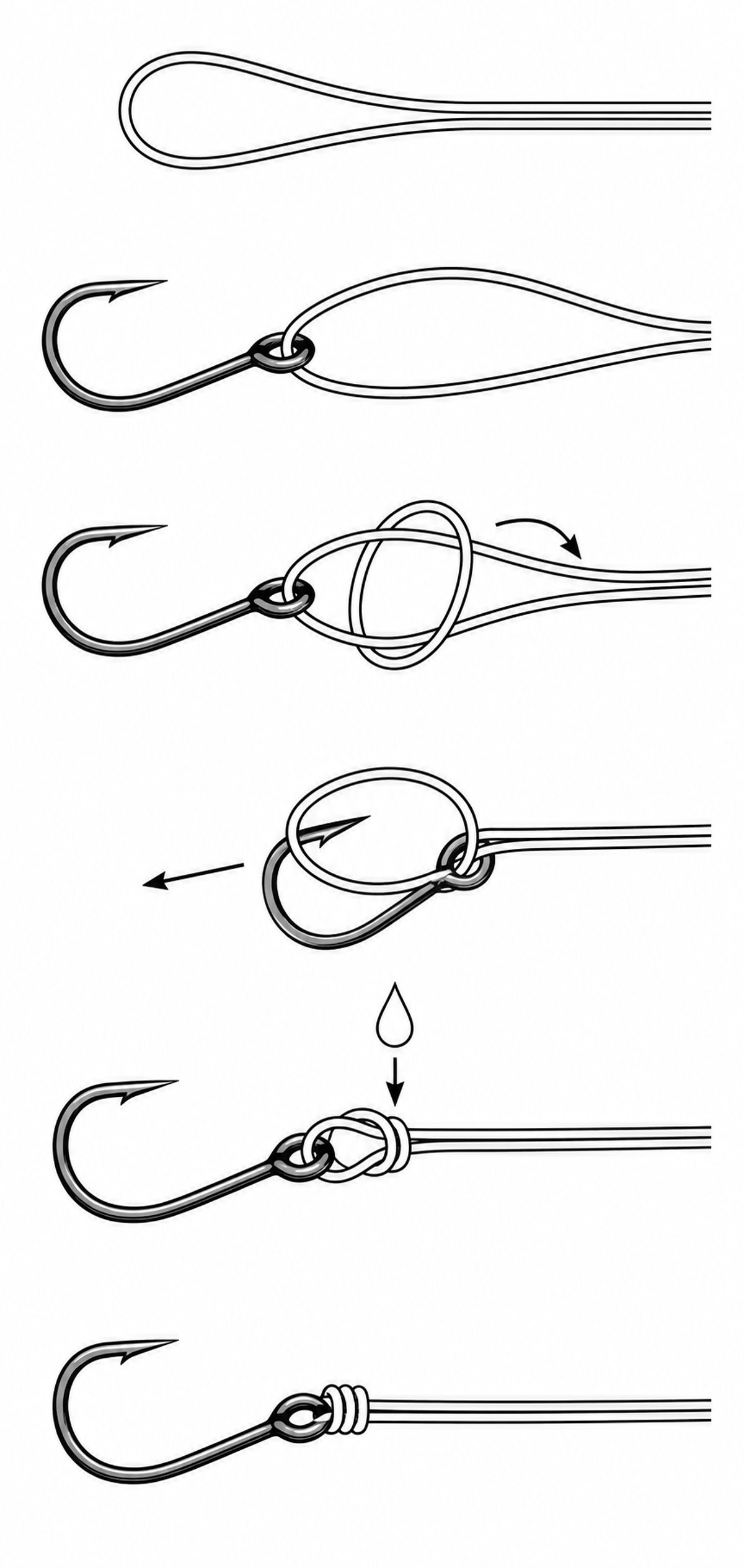 How to tie the Palomar fishing knot — 6 step diagram